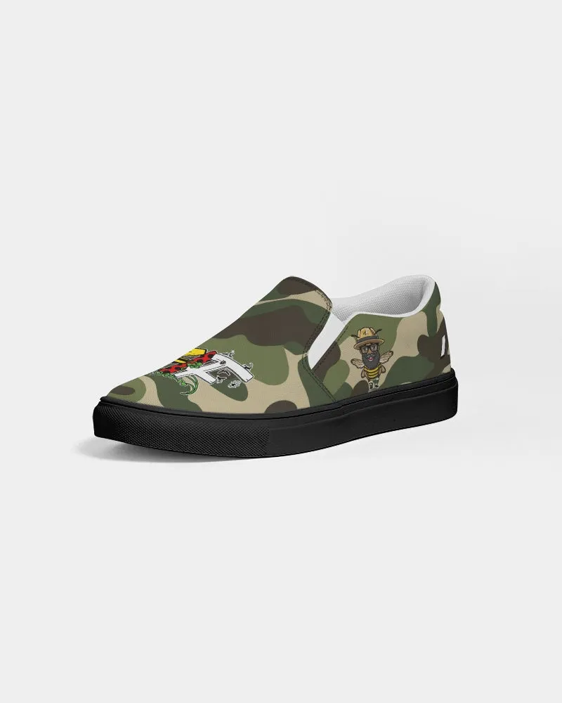 Blk Insct Famili Men's Slip-On Canvas Shoe - Black