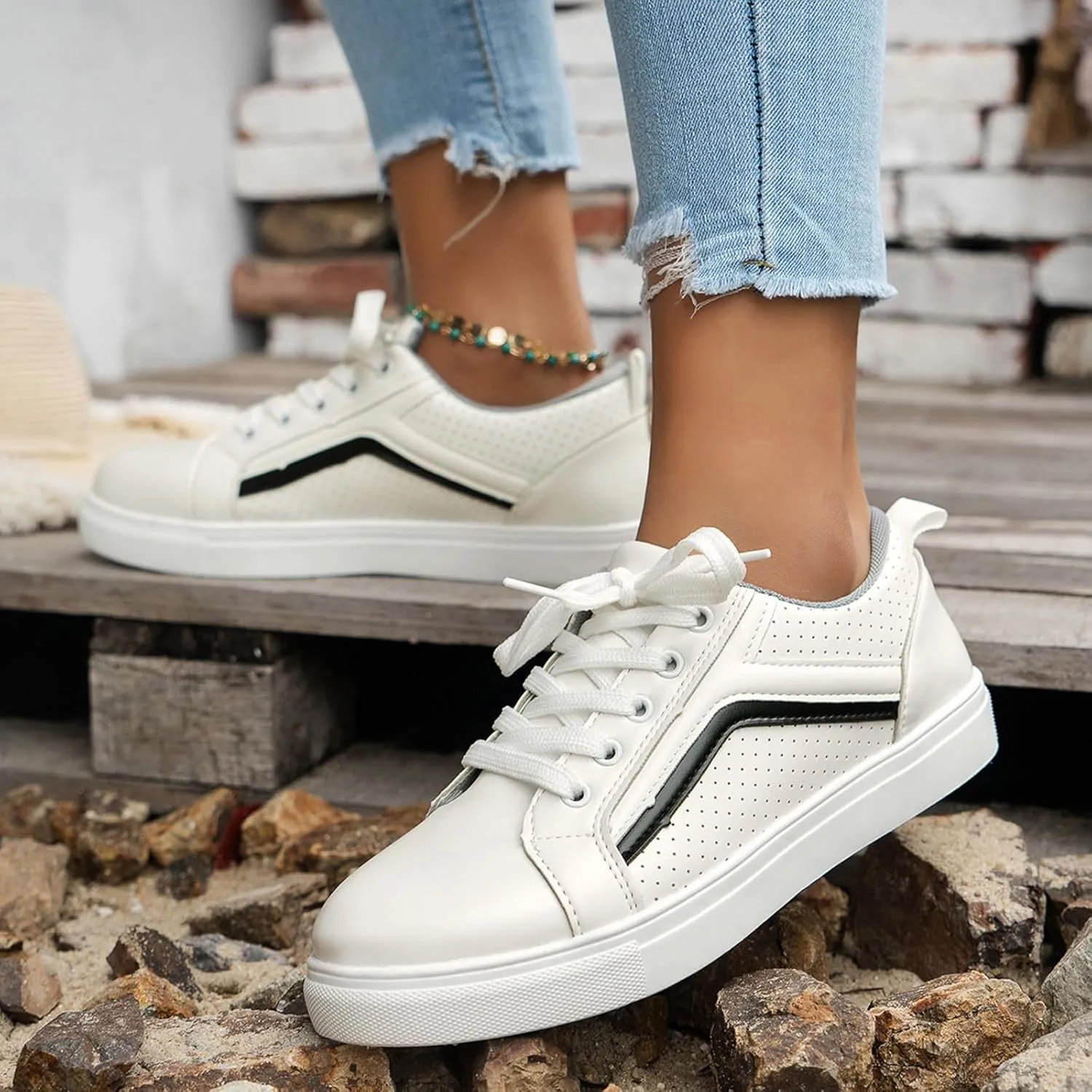 Boots for Women Lace up Platform Soft Comfortable Ankle Boots Outdoor Trendy Casual Women Shoes