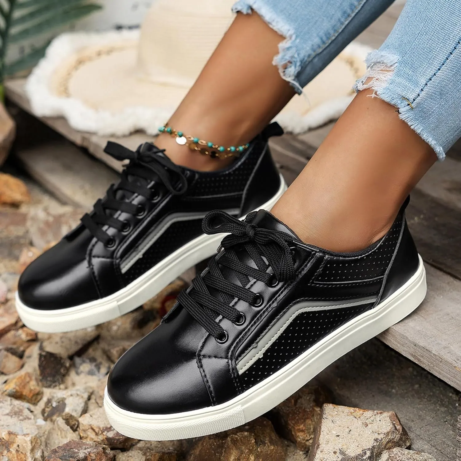 Boots for Women Lace up Platform Soft Comfortable Ankle Boots Outdoor Trendy Casual Women Shoes