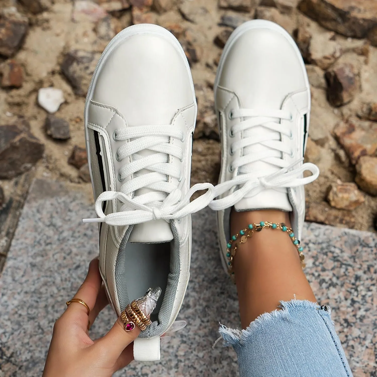 Boots for Women Lace up Platform Soft Comfortable Ankle Boots Outdoor Trendy Casual Women Shoes