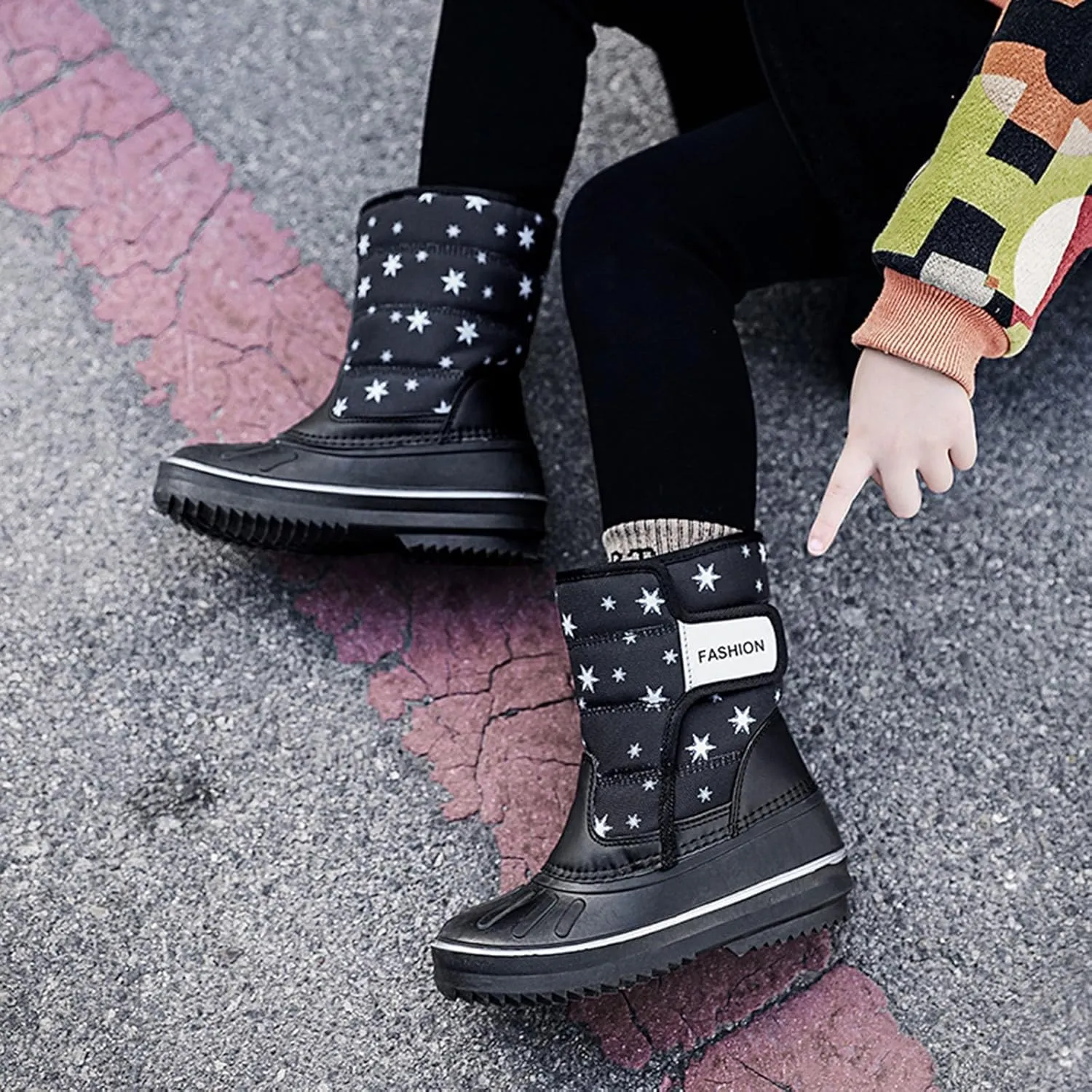 Boys & Girls Snow Boots Insulated Fr Lined Warm Anti-Slip Waterproof Winter Boot Snow Boots Outdoor Kids Shoes