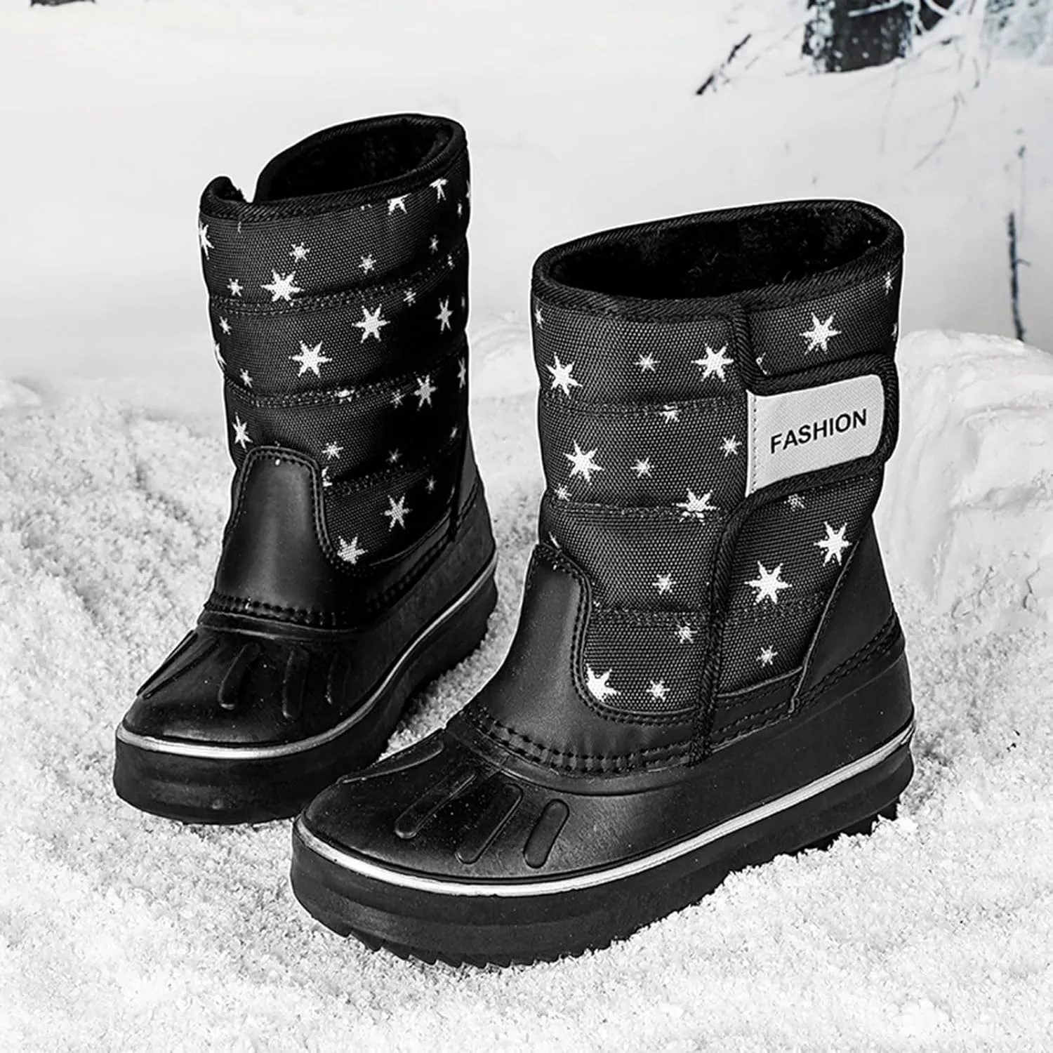 Boys & Girls Snow Boots Insulated Fr Lined Warm Anti-Slip Waterproof Winter Boot Snow Boots Outdoor Kids Shoes