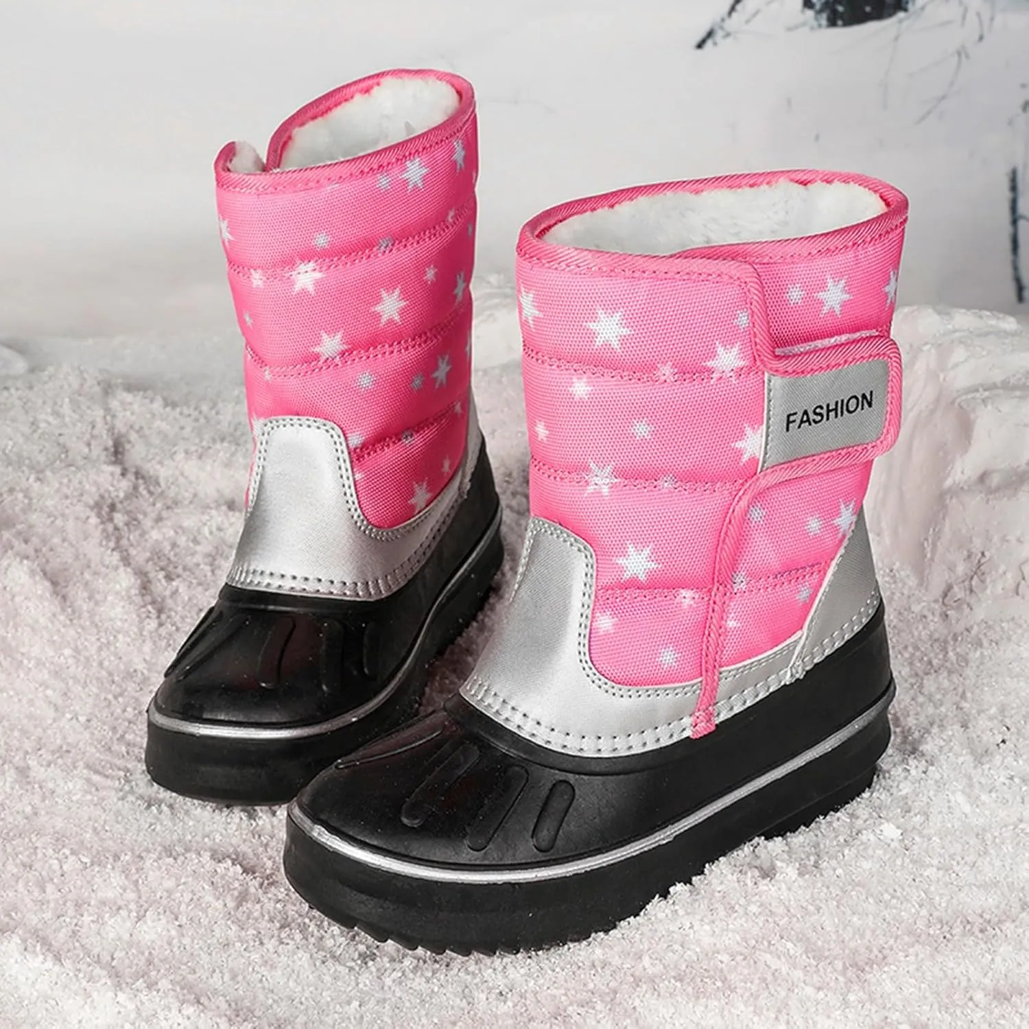 Boys & Girls Snow Boots Insulated Fr Lined Warm Anti-Slip Waterproof Winter Boot Snow Boots Outdoor Kids Shoes