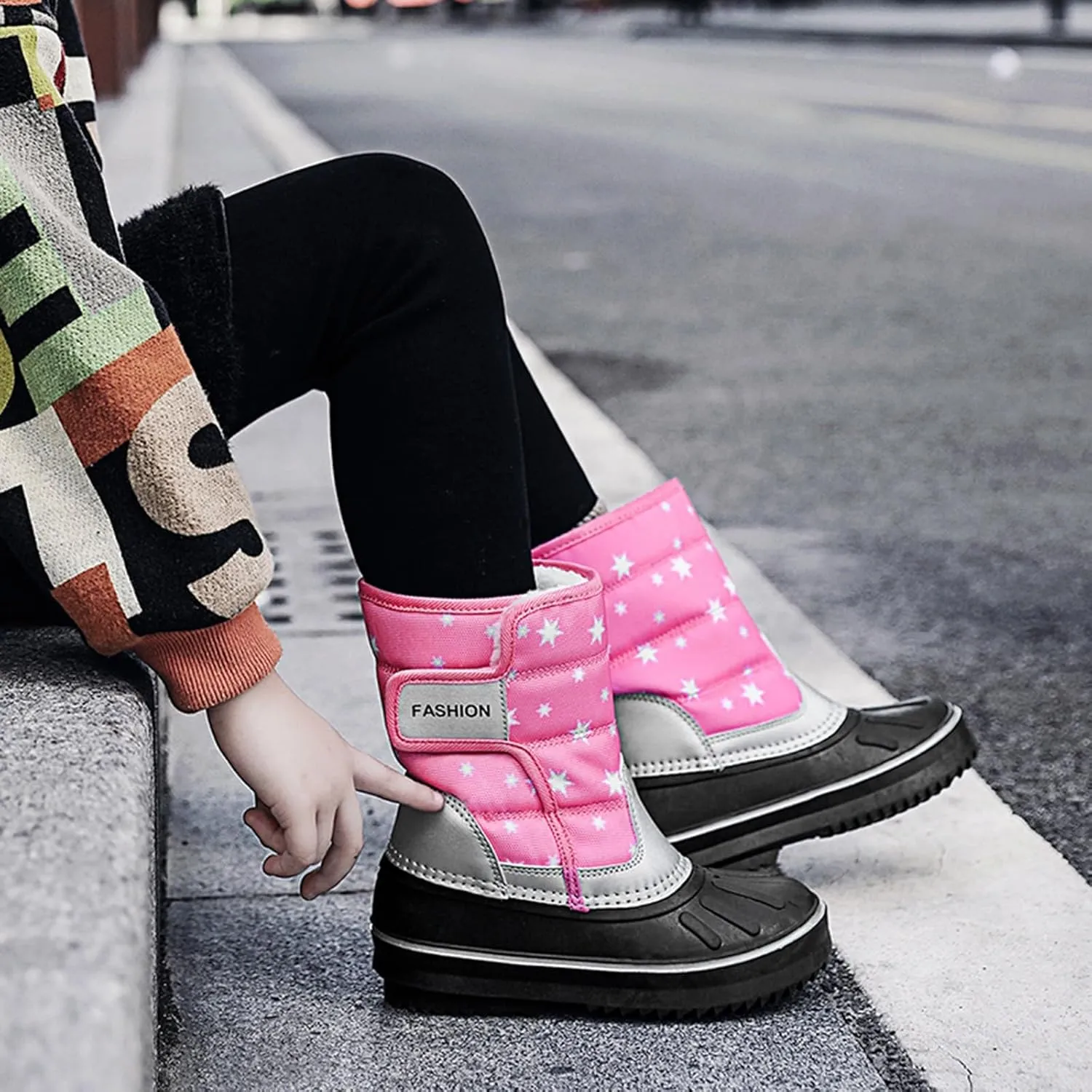 Boys & Girls Snow Boots Insulated Fr Lined Warm Anti-Slip Waterproof Winter Boot Snow Boots Outdoor Kids Shoes