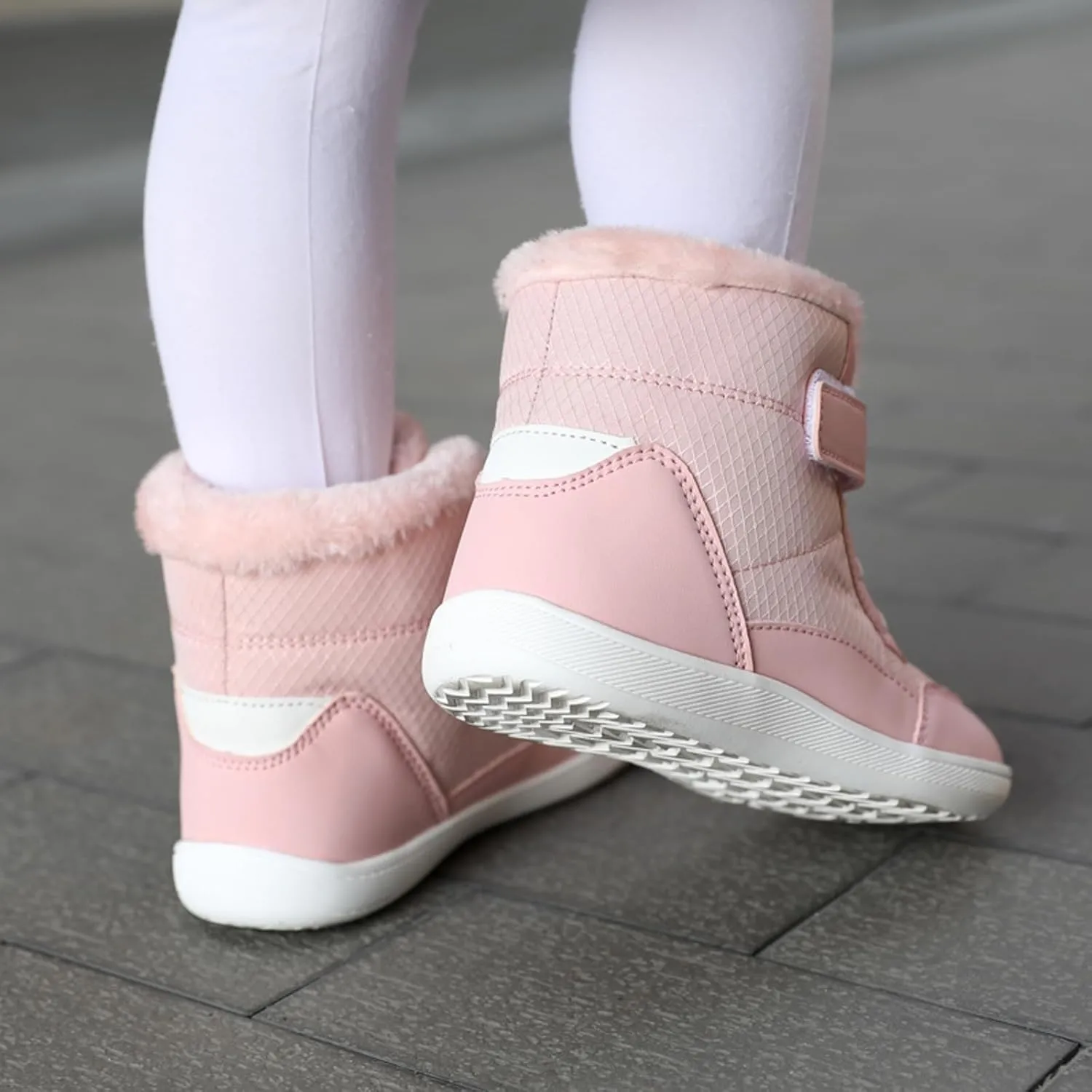 Boys Girls Barefoot Winter Boots With Wide Toe Box Slip Drop Sole Ankle Winter Snow Boots Little Boy Rain Boots Size 6