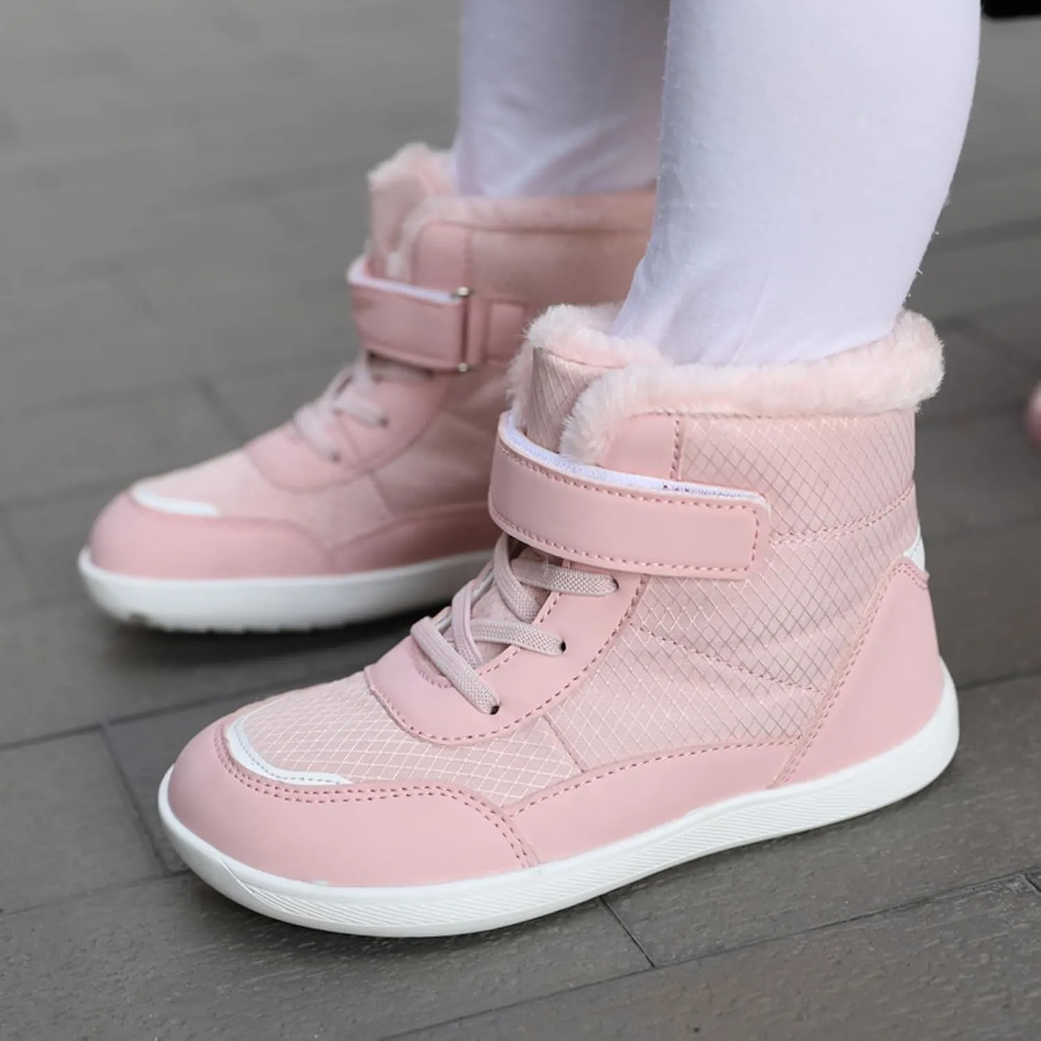 Boys Girls Barefoot Winter Boots With Wide Toe Box Slip Drop Sole Ankle Winter Snow Boots Little Boy Rain Boots Size 6