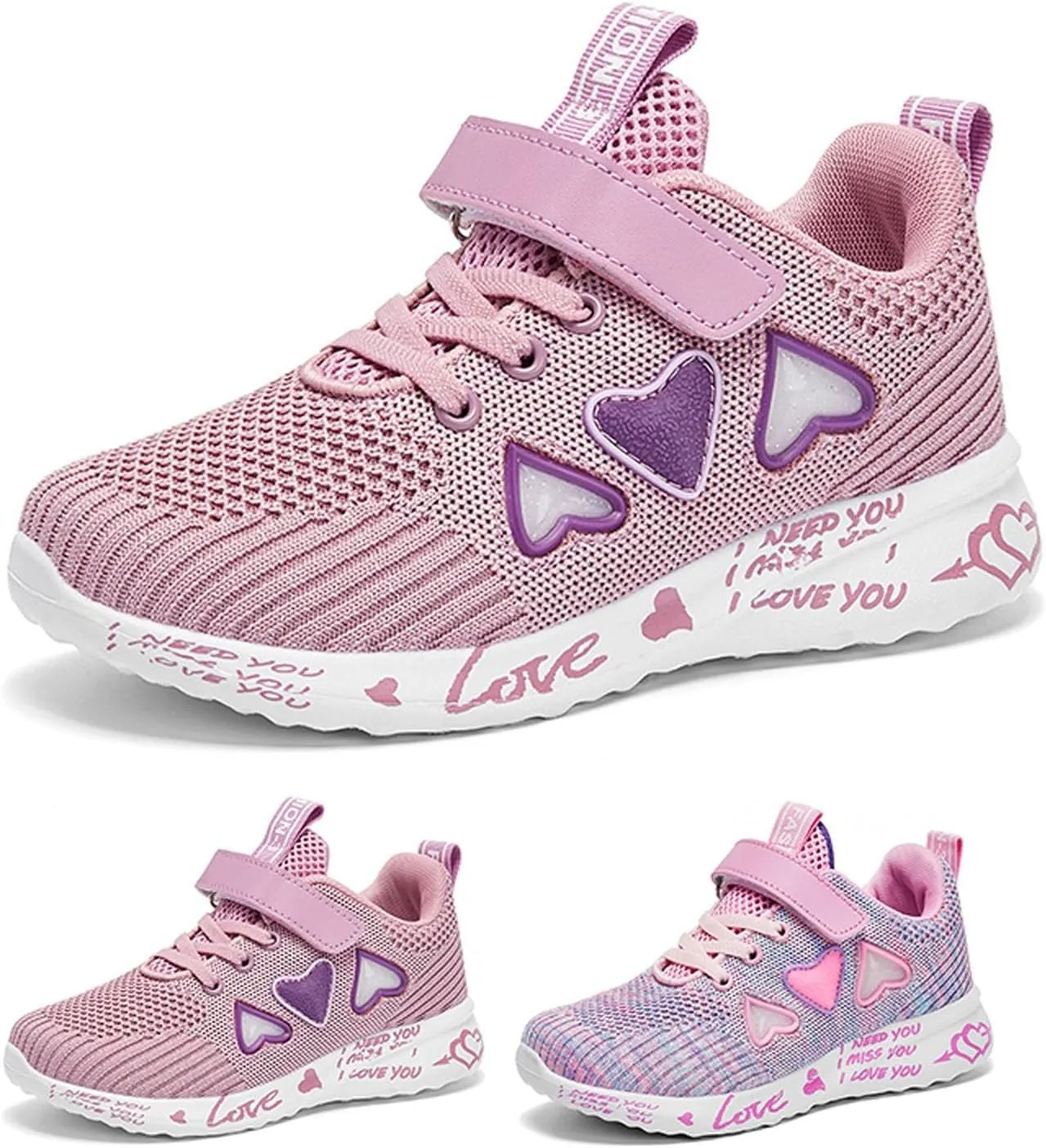 Boys Girls Tennis Shoes Kids Running Lightweight Sports Sneakers Causal Breathable Walking Lace up Shoes Outdoor