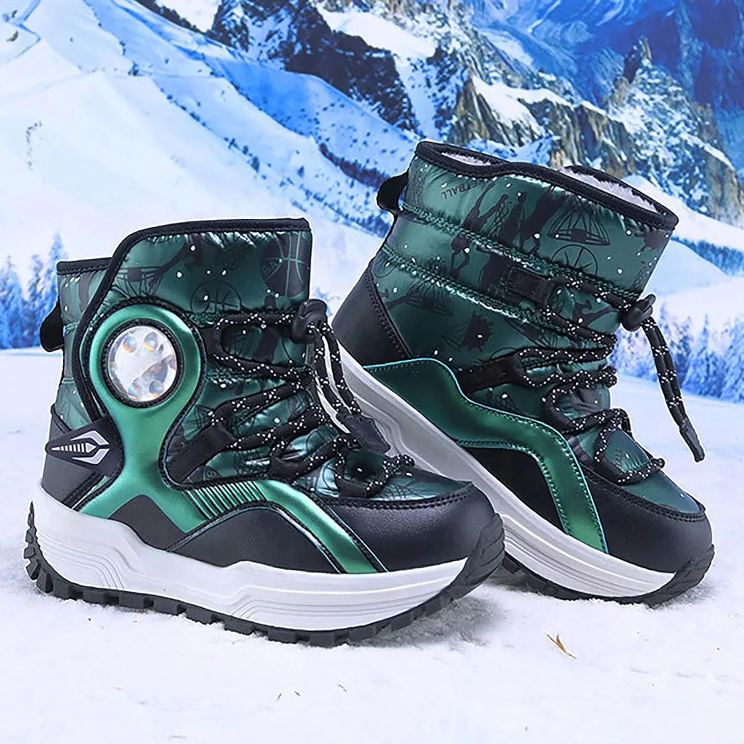 Boys Girls Toddler Snow Boots Resistant Outdoor Winter Mid Calf Boot Snow Boots Boy Kids Rubber Insulated Boots