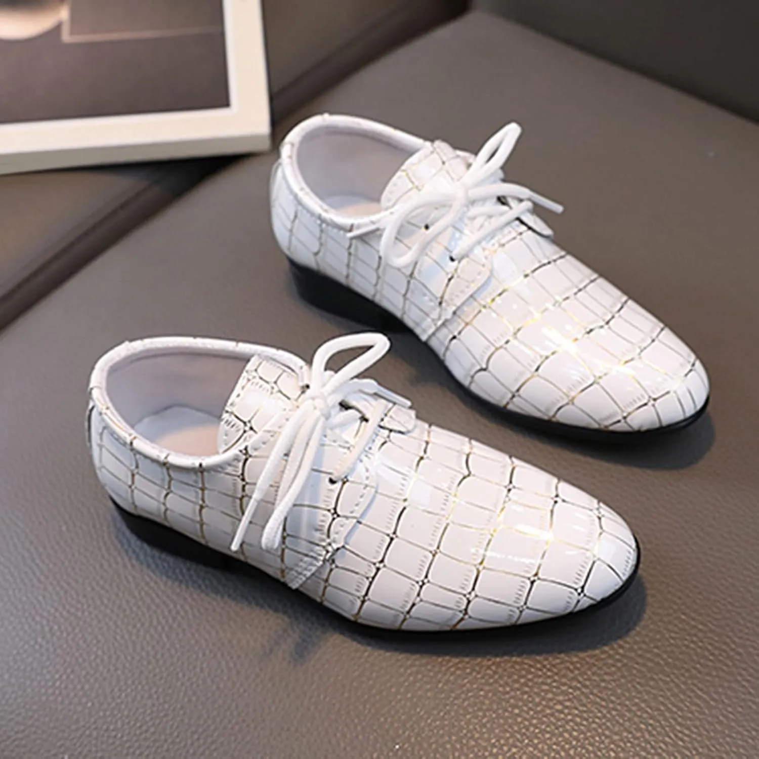 Boys Pointed Toe Dress Shoes Boys Dress Oxford Formal Shoes Toddler Lace Up Loafer Wedding Shoes Boys Leather Shoes