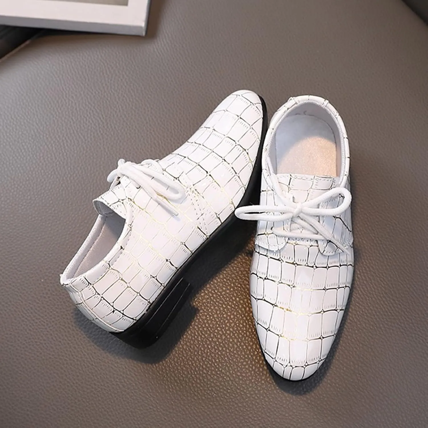 Boys Pointed Toe Dress Shoes Boys Dress Oxford Formal Shoes Toddler Lace Up Loafer Wedding Shoes Boys Leather Shoes