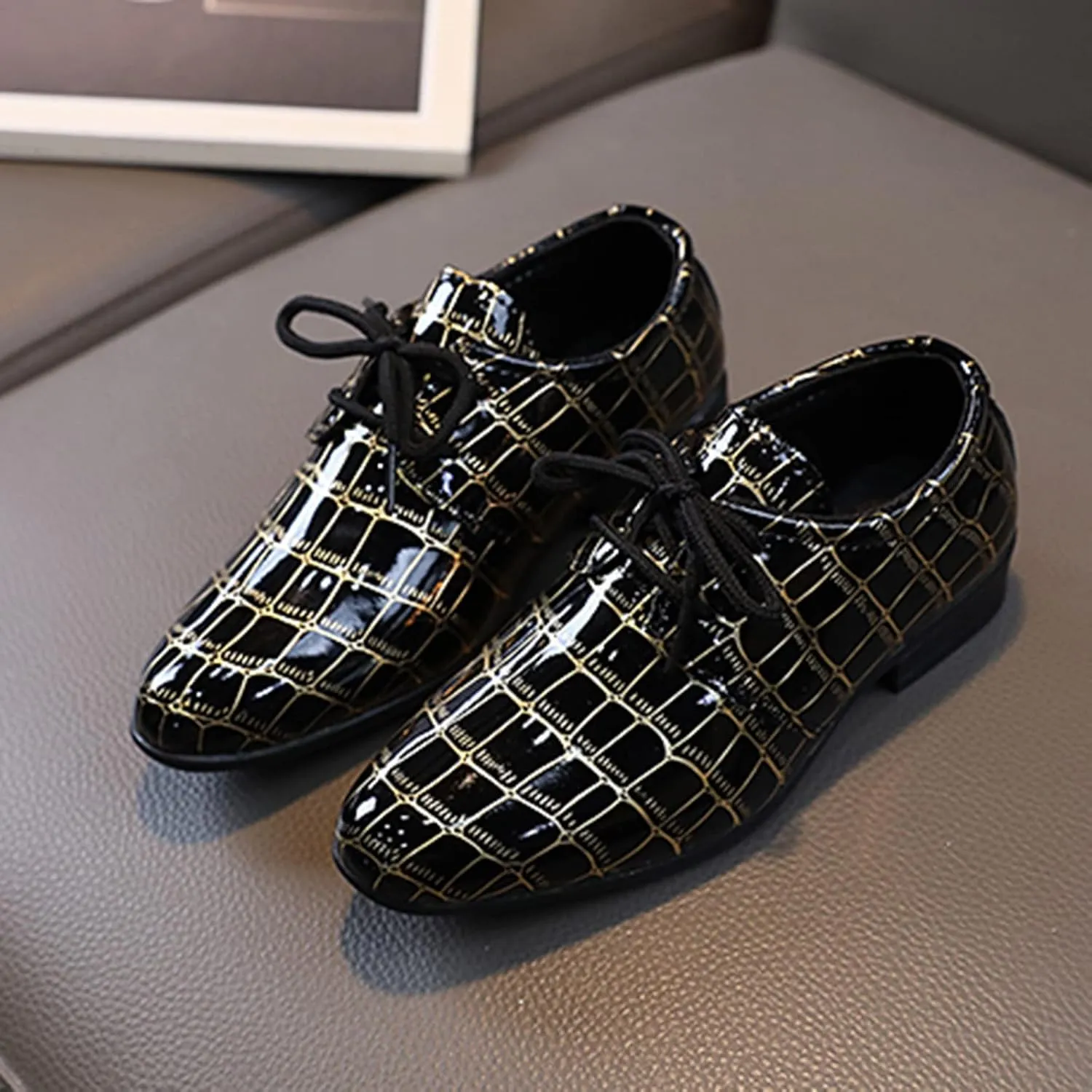 Boys Pointed Toe Dress Shoes Boys Dress Oxford Formal Shoes Toddler Lace Up Loafer Wedding Shoes Boys Leather Shoes
