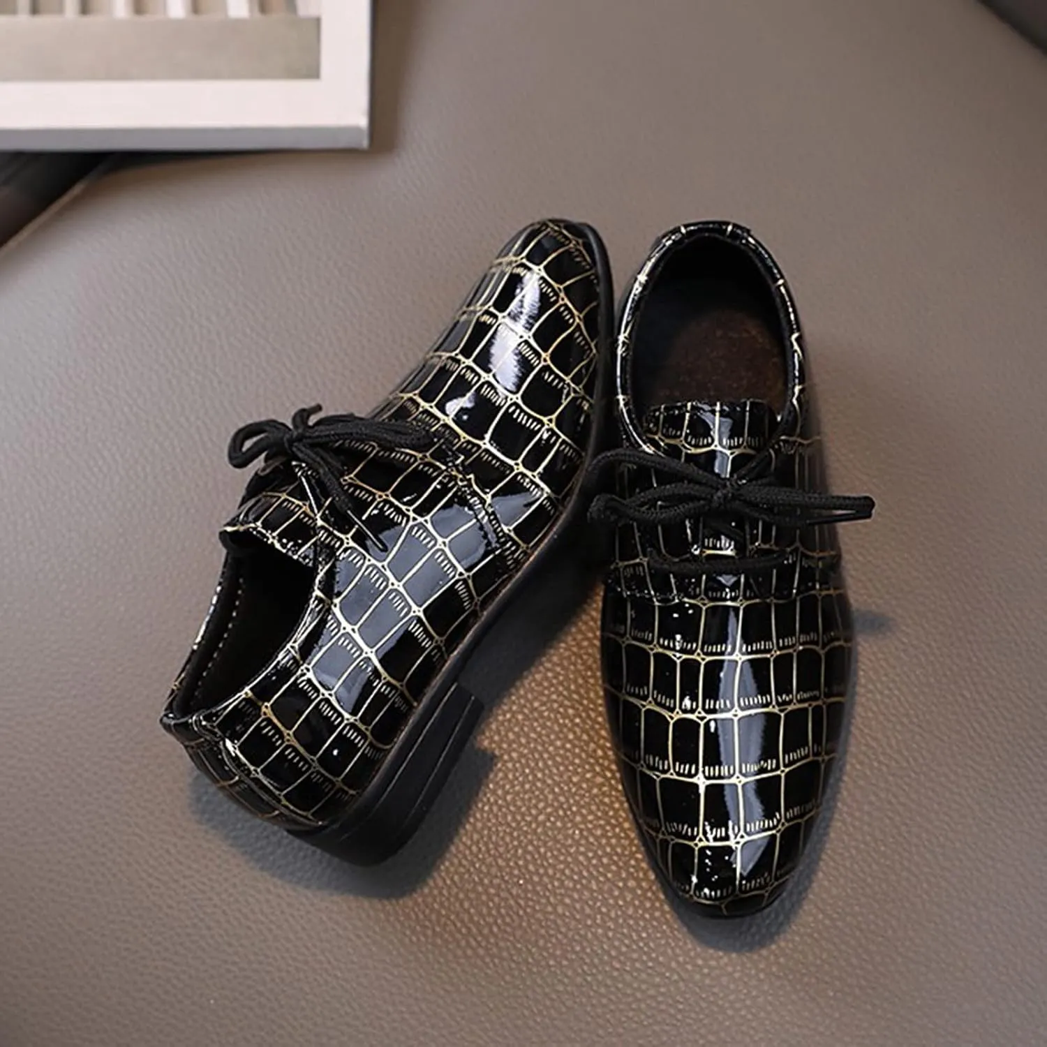Boys Pointed Toe Dress Shoes Boys Dress Oxford Formal Shoes Toddler Lace Up Loafer Wedding Shoes Boys Leather Shoes