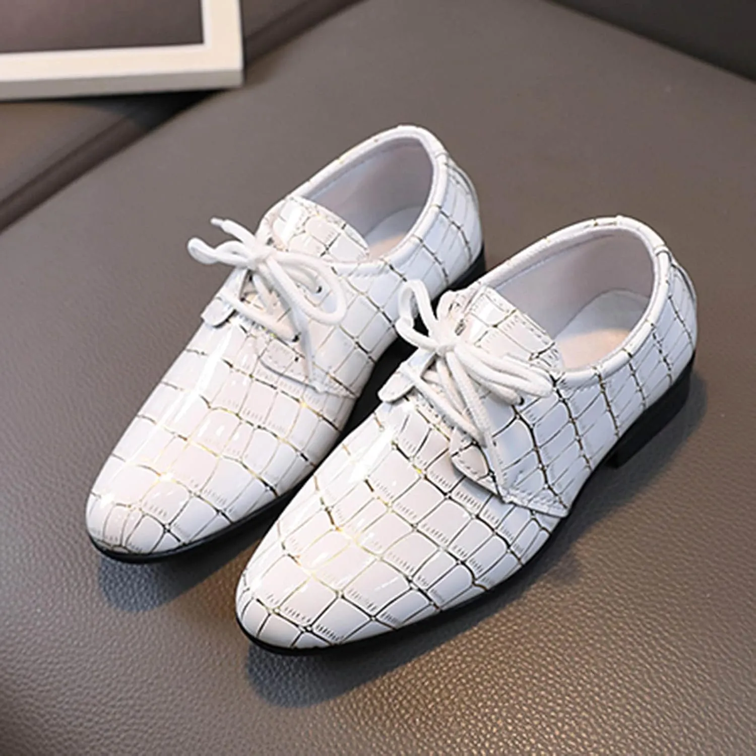 Boys Pointed Toe Dress Shoes Boys Dress Oxford Formal Shoes Toddler Lace Up Loafer Wedding Shoes Boys Leather Shoes