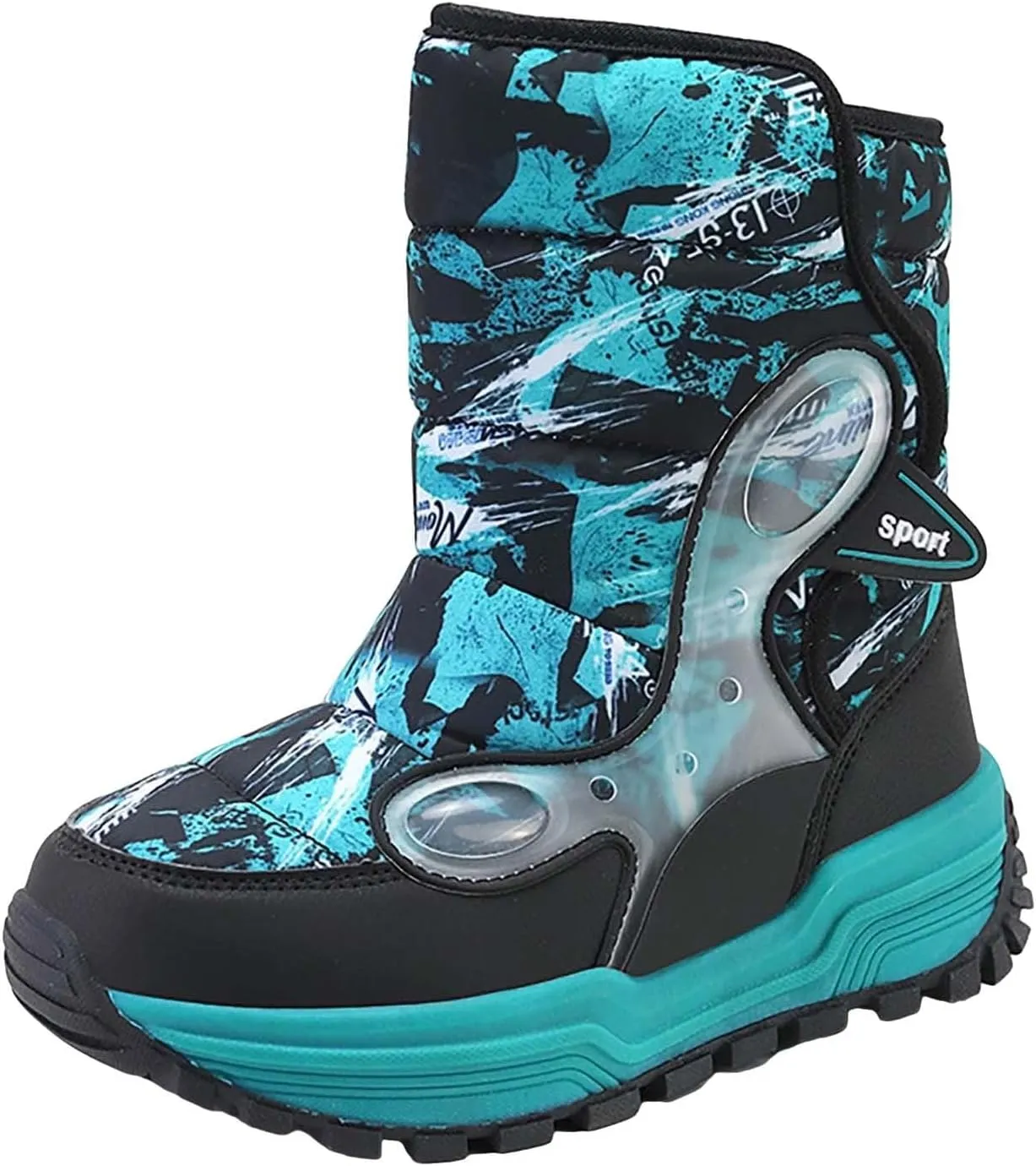 Boys Snow Boots Winter Mid Calf Slip Resistant Cold Weather Shoes Waterproof Winter Shoes Kids (Little Kid/Big Kid)