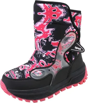 Boys Snow Boots Winter Mid Calf Slip Resistant Cold Weather Shoes Waterproof Winter Shoes Kids (Little Kid/Big Kid)
