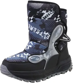 Boys Snow Boots Winter Mid Calf Slip Resistant Cold Weather Shoes Waterproof Winter Shoes Kids (Little Kid/Big Kid)