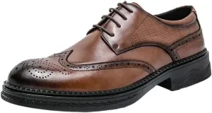 Business Formal Leather Shoes Oxford Dress Shoes for Men Men's Shiny Leather Shoes British Style Thick-Soled Casual Trendy Shoes Men's Shoes