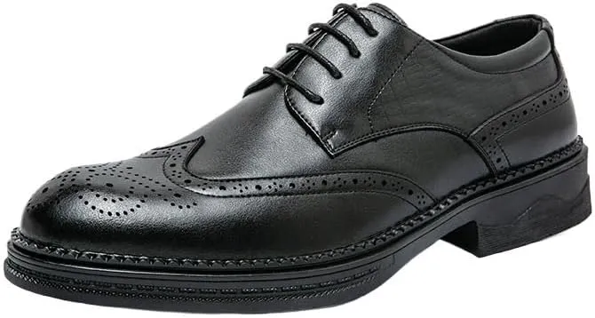Business Formal Leather Shoes Oxford Dress Shoes for Men Men's Shiny Leather Shoes British Style Thick-Soled Casual Trendy Shoes Men's Shoes