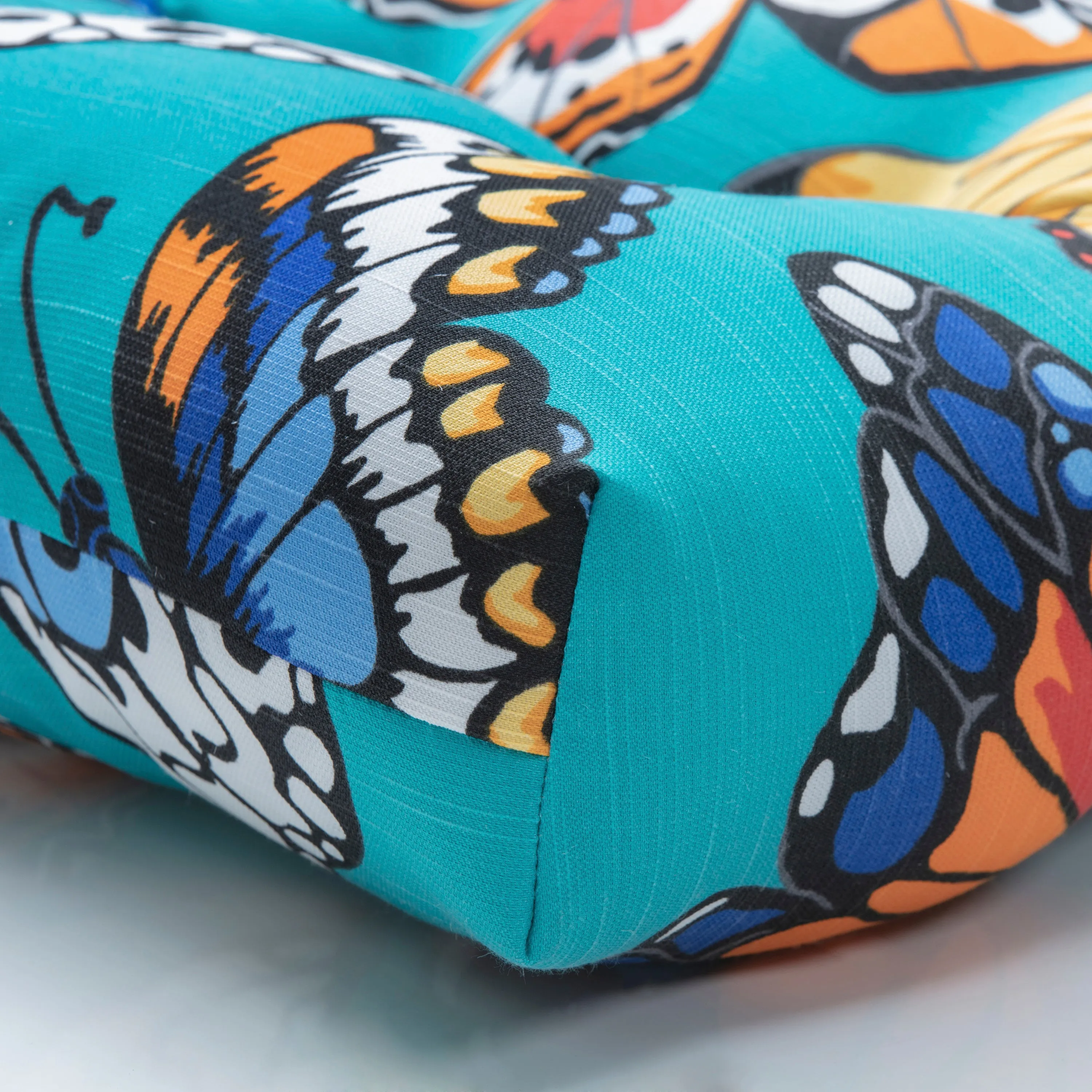 Butterfly Garden Turquoise 60" Blown Bench