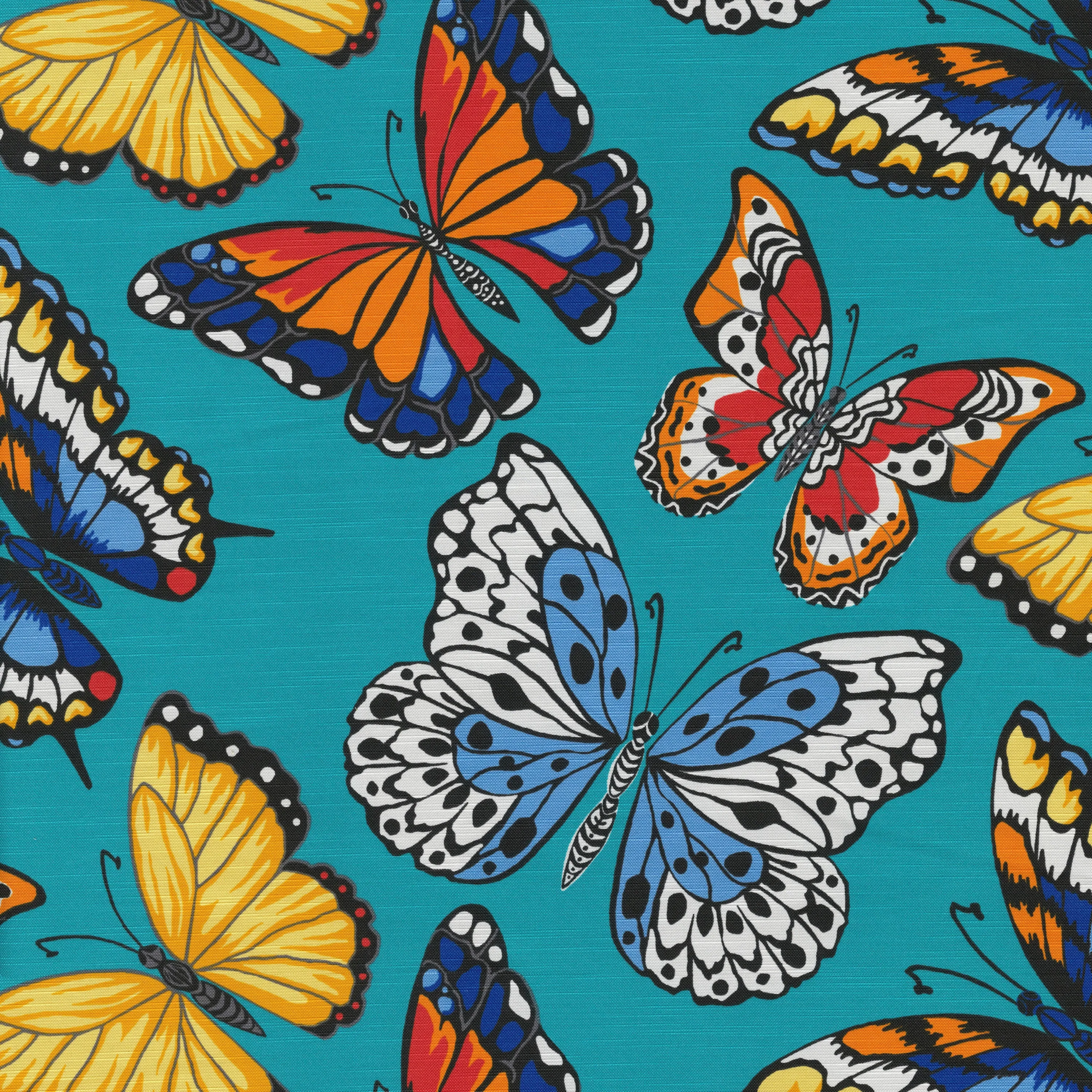 Butterfly Garden Turquoise Chaise Lounge Cushion 80X23X3