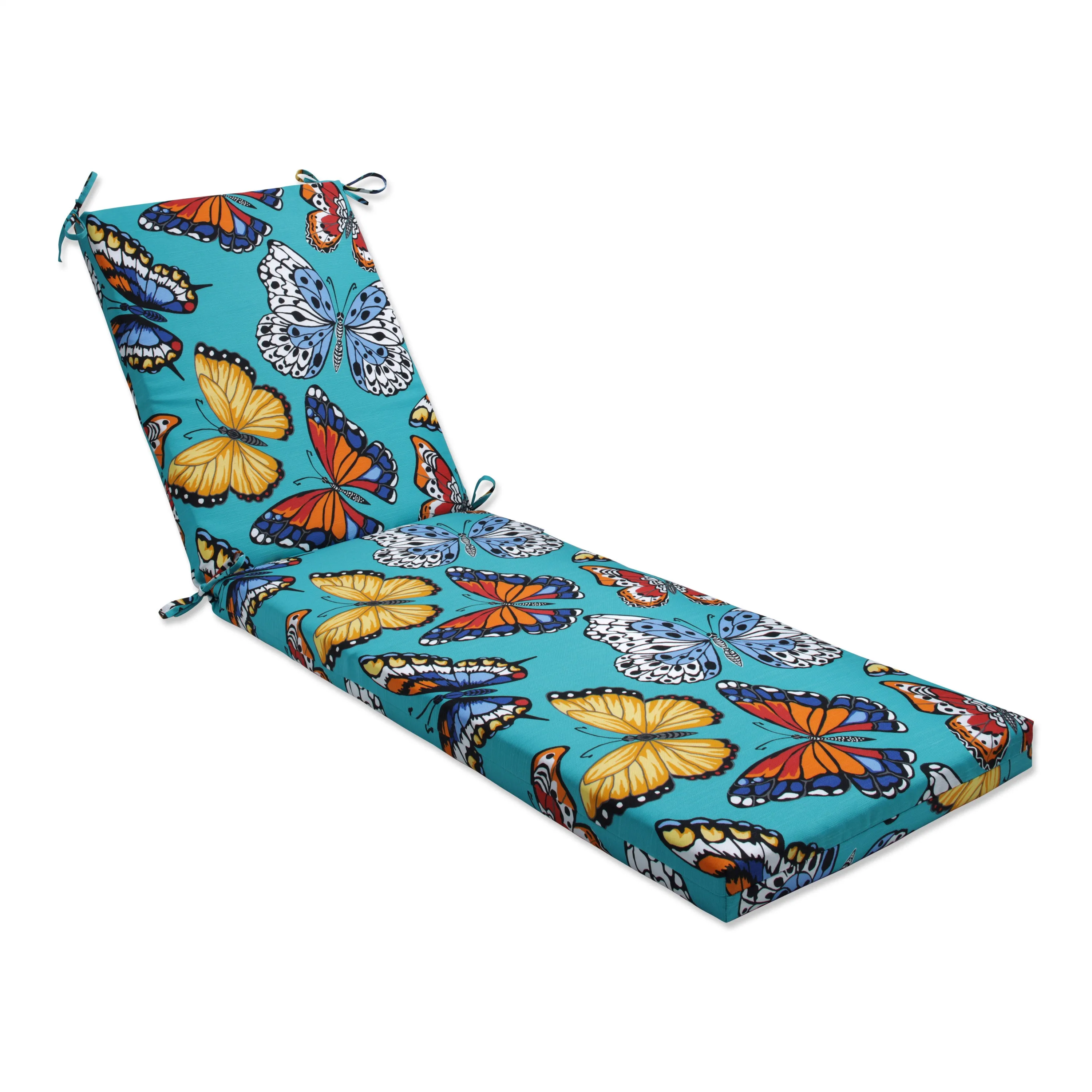 Butterfly Garden Turquoise Chaise Lounge Cushion 80X23X3