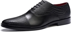 Carlos Santana Arlo Cap-Toe Oxford for Men | Full Grain Calfskin Leather | Slip Resistance | Rubber Outsole | Ortholite Leather Footbed | Full Leather Lining | Waxed Shoe Laces