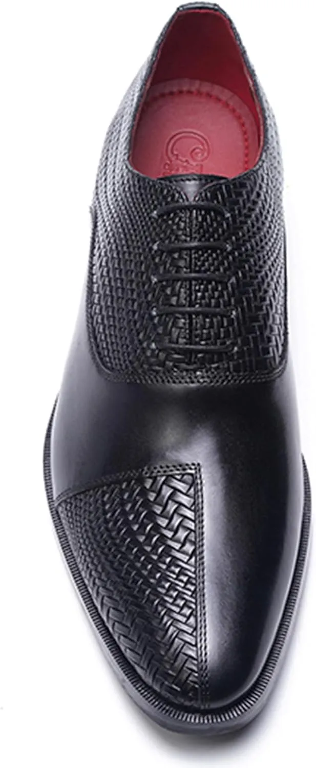 Carlos Santana Arlo Cap-Toe Oxford for Men | Full Grain Calfskin Leather | Slip Resistance | Rubber Outsole | Ortholite Leather Footbed | Full Leather Lining | Waxed Shoe Laces
