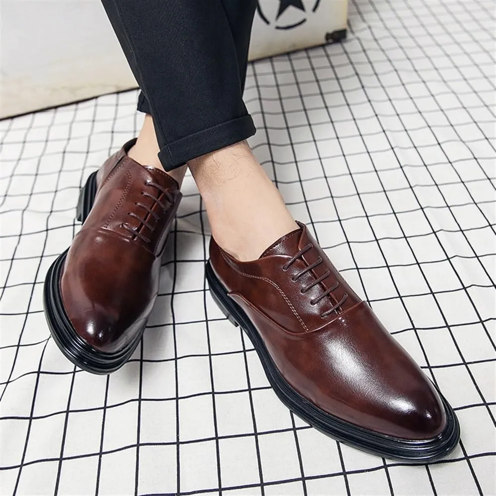 Casual Shoes for Men Leather Lace Up Business Oxford New Orthopedic Leather Shoes Men’s Dress Shoes Casual Comfortable Walking Shoes Office Loafers Work Flats Gifts for Men