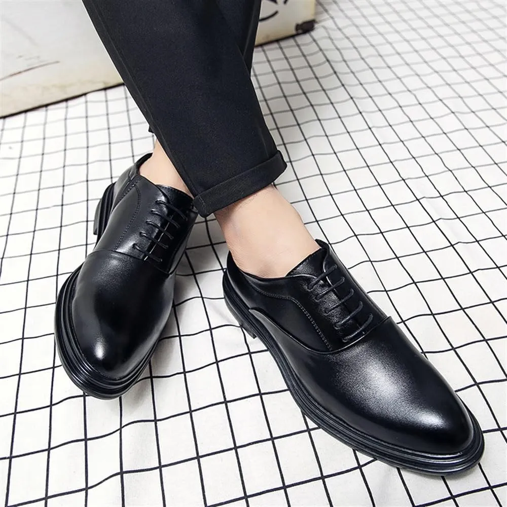 Casual Shoes for Men Leather Lace Up Business Oxford New Orthopedic Leather Shoes Men’s Dress Shoes Casual Comfortable Walking Shoes Office Loafers Work Flats Gifts for Men
