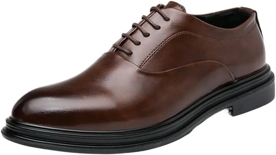 Casual Shoes for Men Leather Lace Up Business Oxford New Orthopedic Leather Shoes Men’s Dress Shoes Casual Comfortable Walking Shoes Office Loafers Work Flats Gifts for Men
