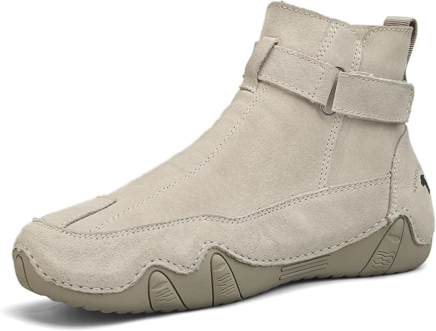 Casual Shoes for Men Men's Boots New Side Zipper High Top Men's Shoes Outdoor Casual Hand Sewn Leather Boots