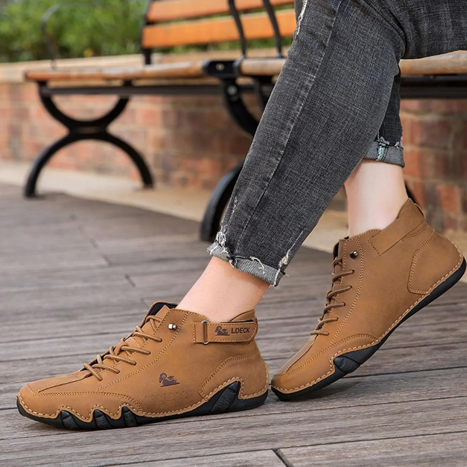 Casual Walking Shoes Boots Spring/Summer Border Popular High Top Men's Shoes Men's Casual Short Boots