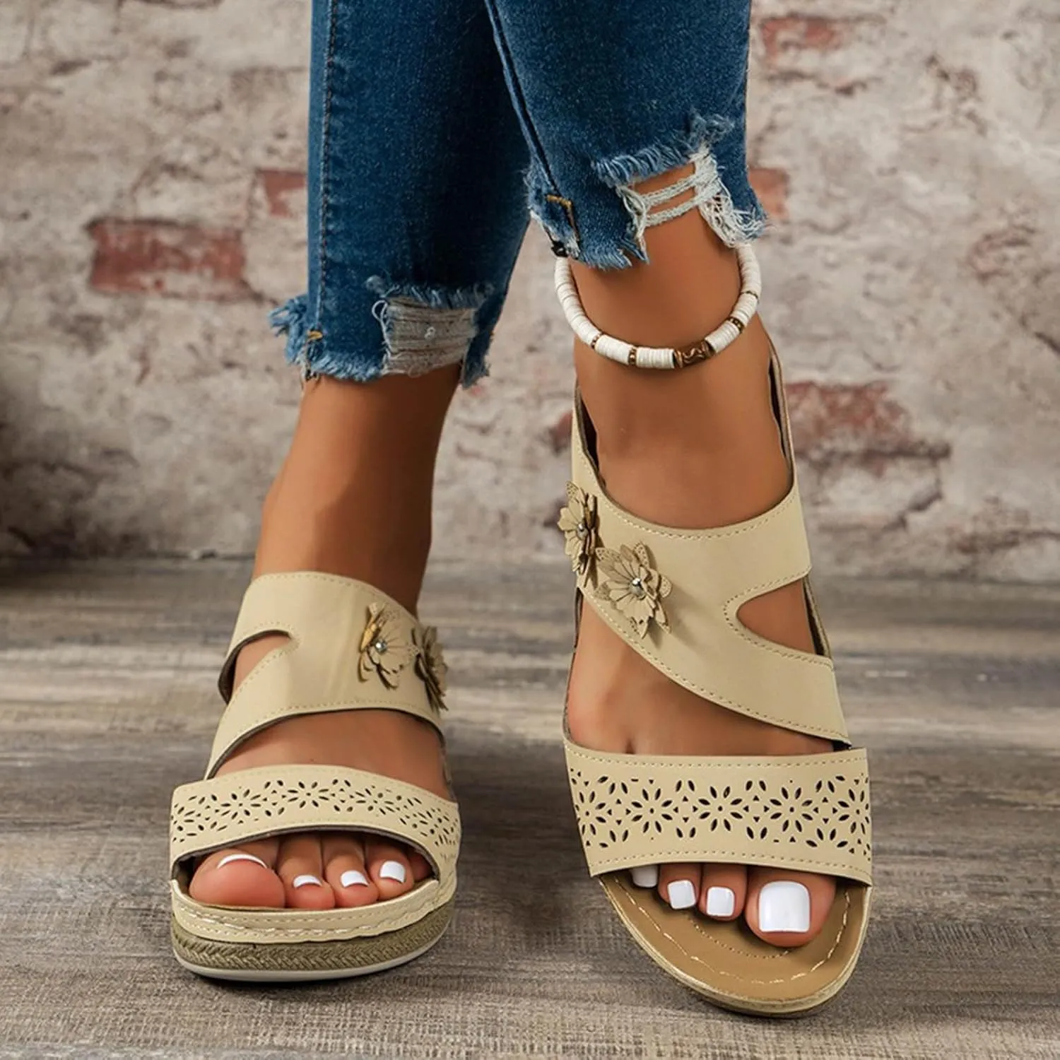 Cathalem Orthopedic Sandals for Women with Arch Support, Womens Summer Dressy Casual Sandals Comfortable Flip Flops Walking Sandals