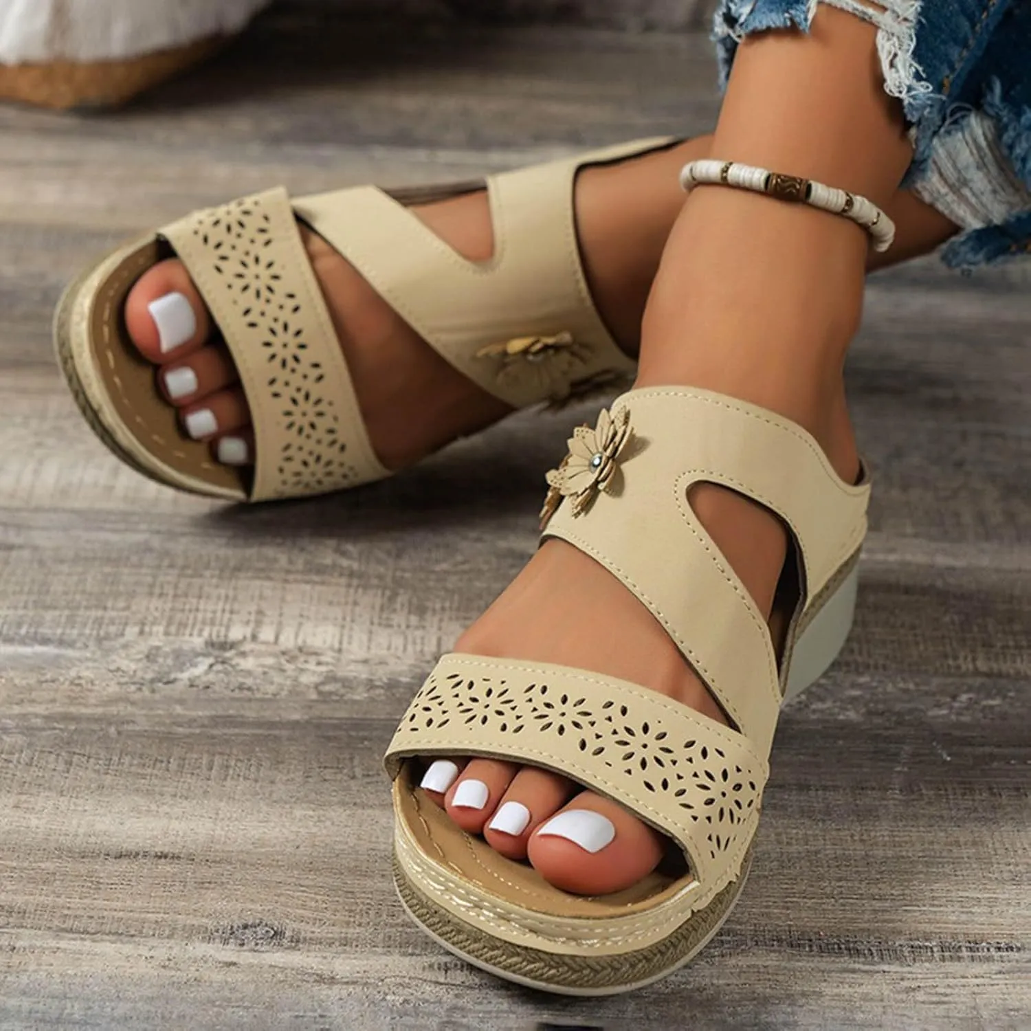 Cathalem Orthopedic Sandals for Women with Arch Support, Womens Summer Dressy Casual Sandals Comfortable Flip Flops Walking Sandals