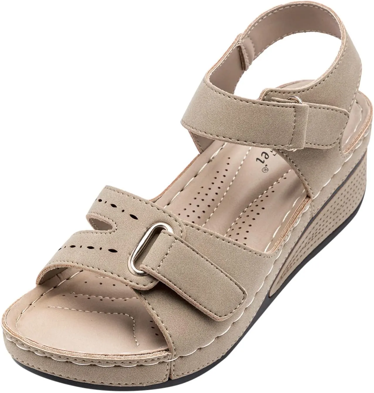 Cathalem Orthopedic Wedge Sandals for Women Summer Dressy Open Toe Ankle Strap Platform Sandals Comfortable Casual Low Wedges Sandals