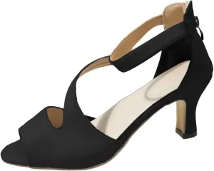 Cathalem Sandals For Women Dressy Summer Sandals Comfortable Dressy Open Toe Chunky High Heel Sandals With Buckle