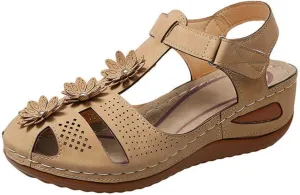 Cathalem Sandals for Women Summer Dressy,Comfortable Close Toe Sandals Platform Wedge Sandals Slip on Shoes Beach Outdoor Shoes