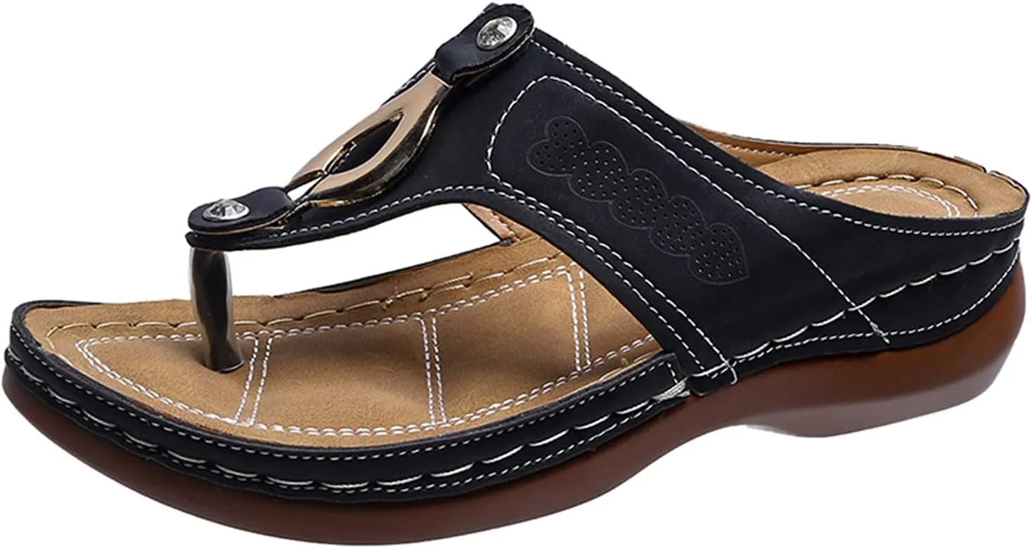 Cathalem Sandals For Women With Arch Support Wedge Sandals Close Toe Sandals Breathable Hollow Out Loaf Sandals Shoes