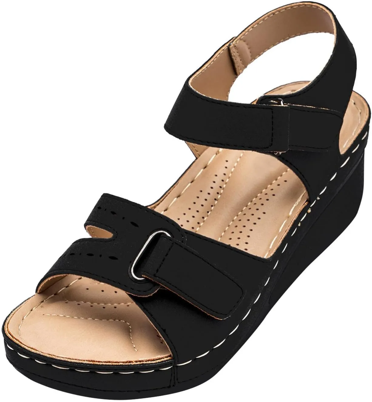 Cathalem Sandals Women Dressy Summer,Womens Walking Sandals with Arch Support Anti-Slip Comfortable Sandals
