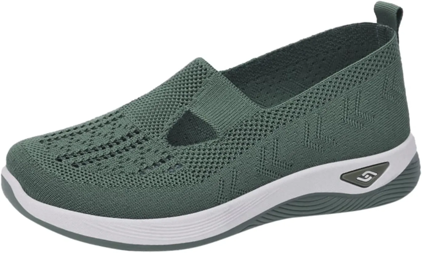 Cathalem Summer Sandals for Women 2024 Walking Slip on Diabetic Foam Shoes Hands Free Slip in Sneakers Arch Support