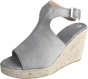 Cathalem Summer Sandals for Women 2024, Womens Espadrille Wedge Sandals Open Toe Ankle Strap Buckle Platform Sandals