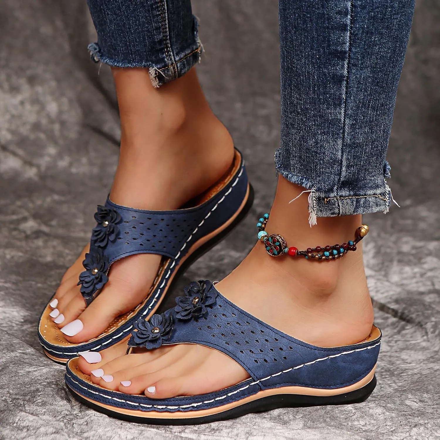 Cathalem Summer Sandals for Women 2024 Womens Walking Sandals with Arch Support Anti-Slip Comfortable Sandals