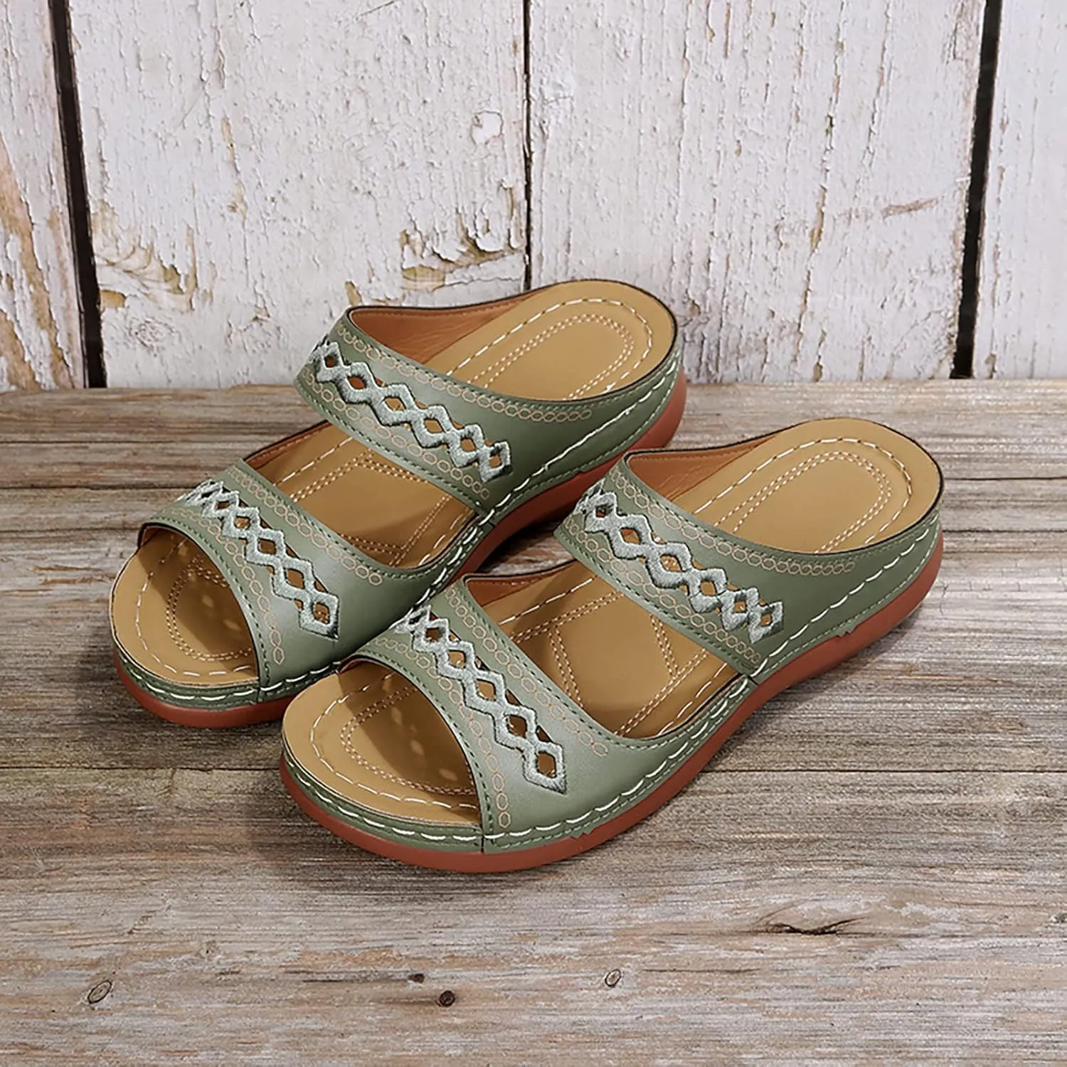Cathalem Summer Sandals for Women 2024 Womens Walking Sandals with Arch Support Anti-Slip Comfortable Sandals