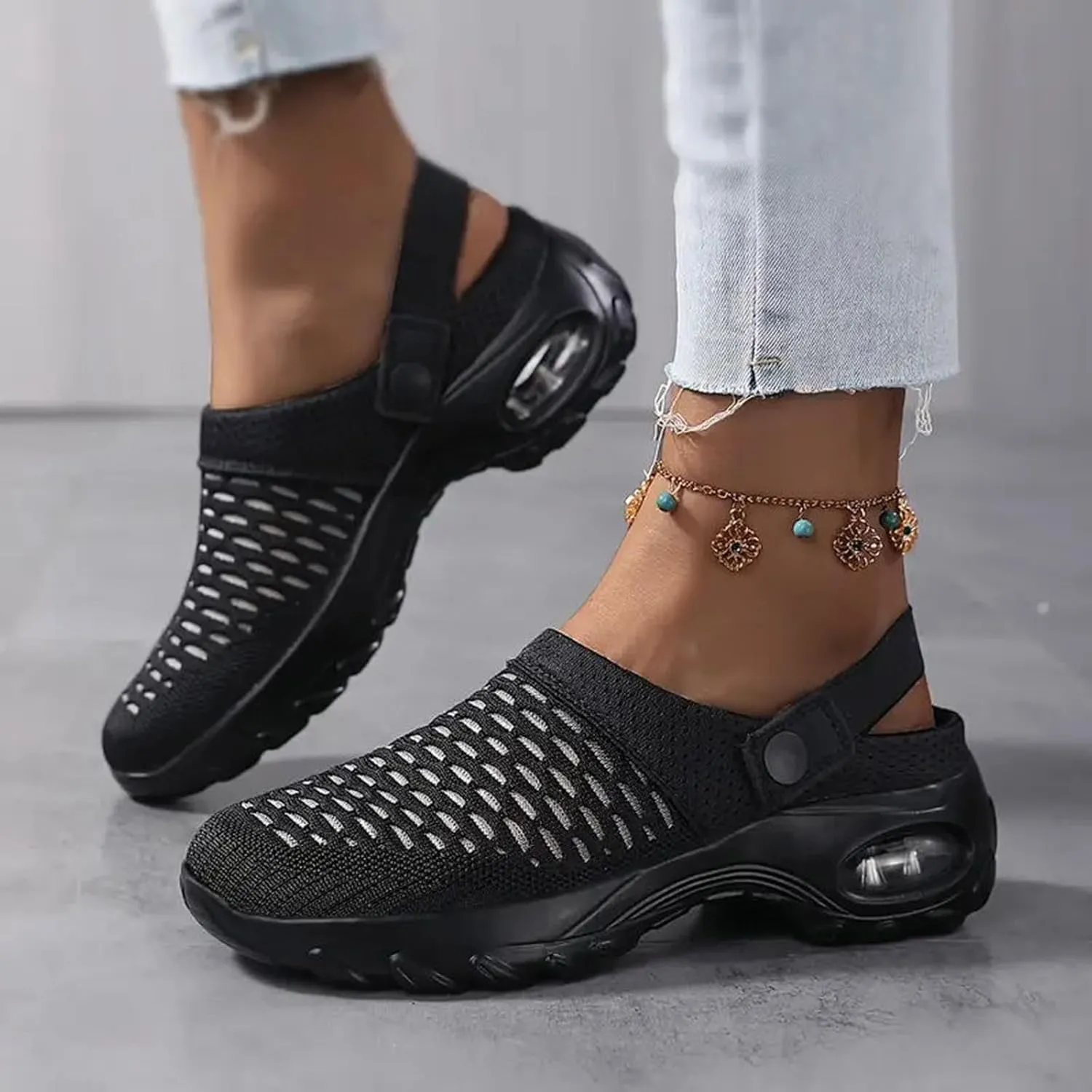 Cathalem Women's Woven Orthopedic Breathable Soft Shoes Walking Slip on Diabetic Foam Shoes Hands Free Slip in Sneakers