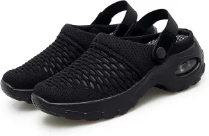 Cathalem Women's Woven Orthopedic Breathable Soft Shoes Walking Slip on Diabetic Foam Shoes Hands Free Slip in Sneakers