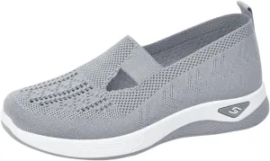 Cathalem Women's Woven Orthopedic Breathable Soft Shoes Walking Slip on Diabetic Foam Shoes Hands Free Slip in Sneakers