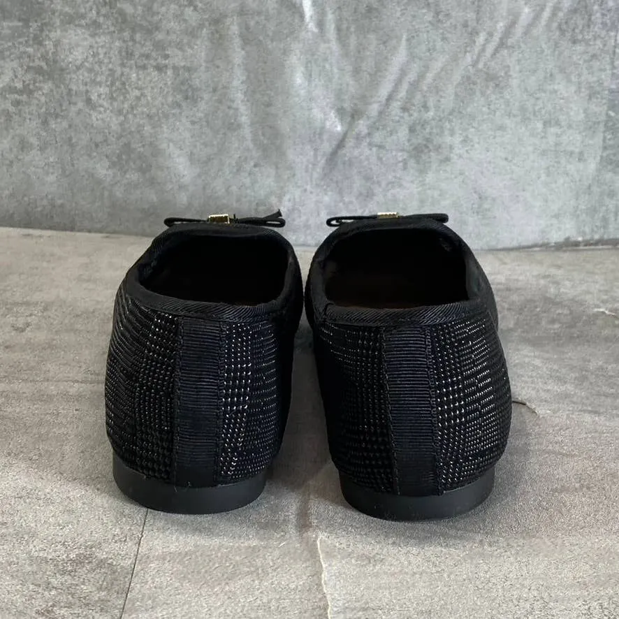 CHARTER CLUB Women's Black Plaid Kimii Deconstructed Almond-Toe Slip-On Flats SZ 6.5