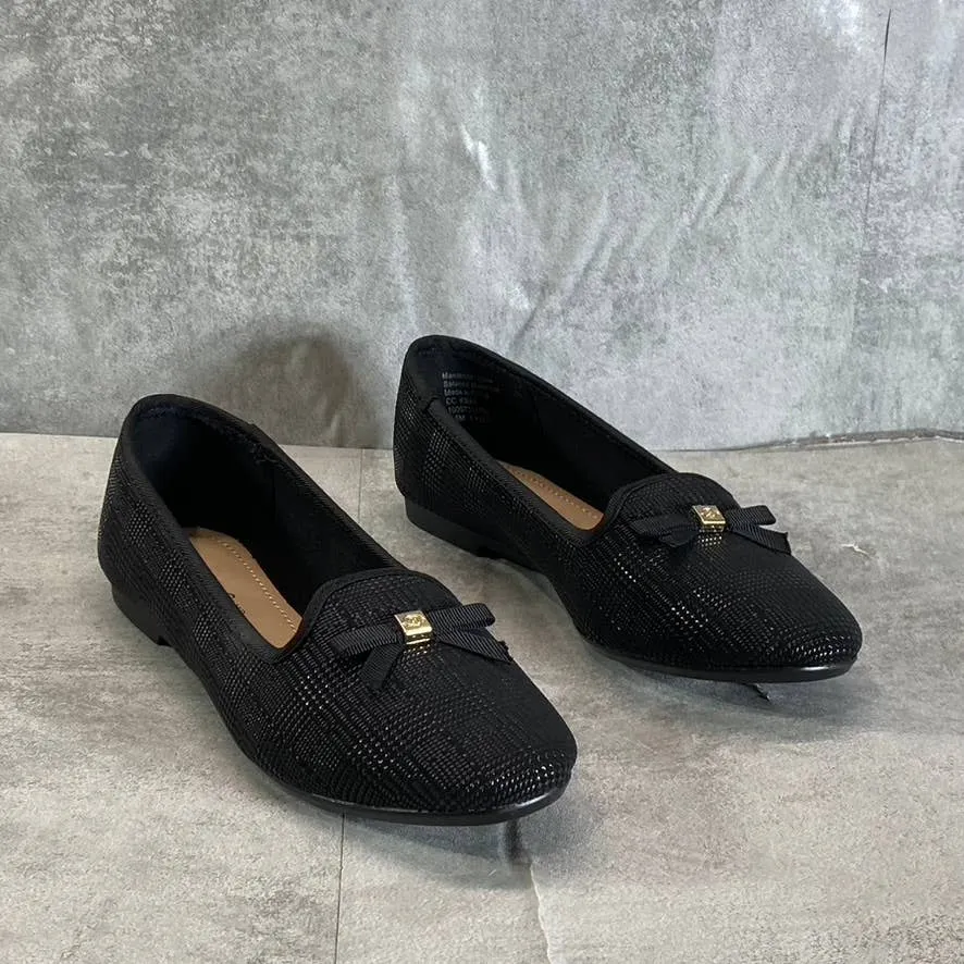 CHARTER CLUB Women's Black Plaid Kimii Deconstructed Almond-Toe Slip-On Flats SZ 6.5