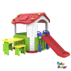 CHD#805 New 2I n 1 Dining table & Slid For Kids - Multi