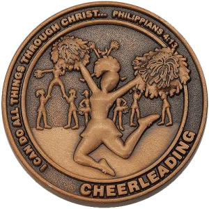 Cheerleading Coin, Christian Sports Coin for Cheer Squad